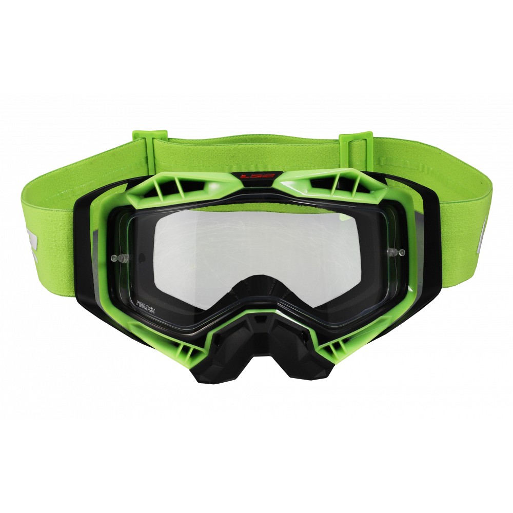 Очки Очки кроссовые LS2 AURA Goggle Black Hiv Green with clear visor